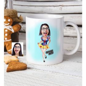 BK Kişiye Özel Pamuk Prenses Karikatür Beyaz Kupa Bardak