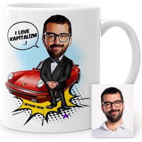 BK Kişiye Özel Patron Karikatür Beyaz Kupa Bardak