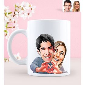 BK Kişiye Özel Sevgililer Aşk Karikatürlü Beyaz Kupa Bardak