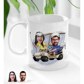 BK Kişiye Özel Sevgililer Karikatürlü Beyaz Kupa Bardak