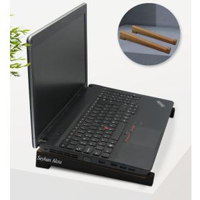 BK Kişiye Özel Taşınabilir Ahşap Siyah Notebook Laptop Standı