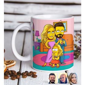 BK Kişiye Özel The Simpsons Aile Figürlü Beyaz Kupa Bardak