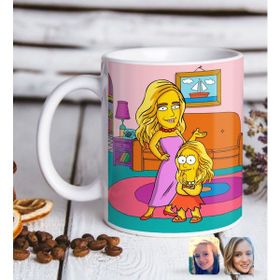 BK Kişiye Özel The Simpsons Anne Kız Figürlü Beyaz Kupa Bardak