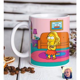 BK Kişiye Özel The Simpsons Kız Çocuk Figürlü Beyaz Kupa Bardak