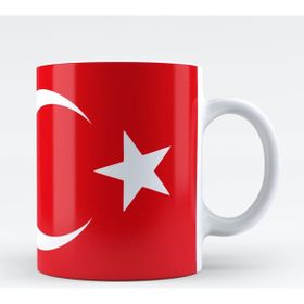 BK Kişiye Özel Türk Bayrağı Tasarımlı Kupa Bardak