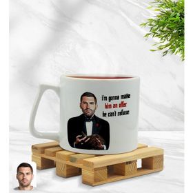 BK Model 07 Kişiye Özel Baba Godfather Karikatürlü Middle Beyaz Kupa Bardak