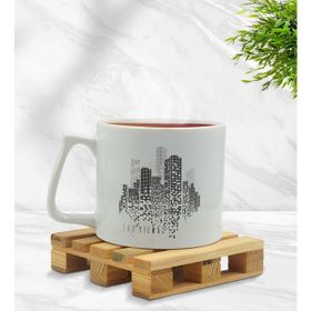 BK Model 1 City Tasarımlı Middle Beyaz Kupa Bardak