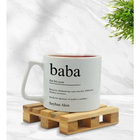 BK Model 1 Kişiye Özel Baba Tasarımlı Middle Beyaz Kupa Bardak