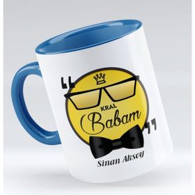 BK Model 1 Kral Babam Tasarımlı Mavi Kupa Bardak