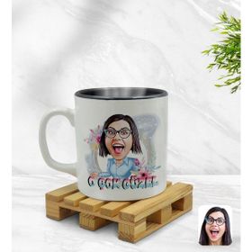 BK Model 1 O Çok Güzel Karikatürlü Siyah Kupa Bardak