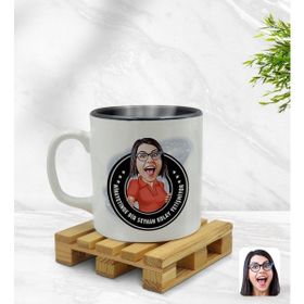 BK Model 3 Kadın Nihayetinde Karikatürlü Siyah Beyaz Kupa Bardak