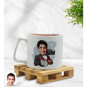 BK Model 5 Kişiye Özel Baba Godfather Karikatürlü Middle Beyaz Kupa Bardak