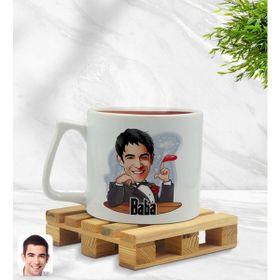 BK Model 6 Kişiye Özel Baba Godfather Karikatürlü Middle Beyaz Kupa Bardak