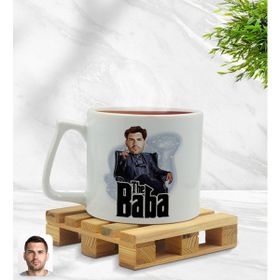 BK Model 8 Kişiye Özel Baba Godfather Karikatürlü Middle Beyaz Kupa Bardak