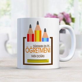 Bk Öğretmenler Günü Temalı-16 Kişiye Özel Beyaz Kupa Bardak