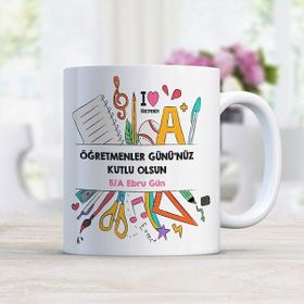 BK Öğretmenler Günü Temalı-4 Beyaz Kupa Bardak