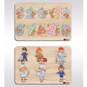 BK Toys 2’li Ahşap Figürlü Eğitici-Öğretici Puzzle