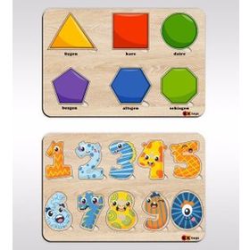 BK Toys 2’li Ahşap Figürlü Eğitici-Öğretici Puzzle