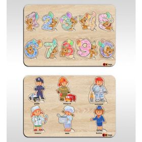 BK Toys 2’li Ahşap Figürlü Eğitici-Öğretici Puzzle