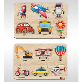 BK Toys 2’li Ahşap Figürlü Eğitici-Öğretici Puzzle