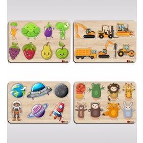 BK Toys 4’lü Ahşap Figürlü Eğitici-Öğretici Puzzle