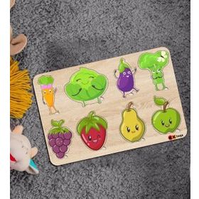 BK Toys Çocuklar İçin Ahşap Figürlü Eğitici-Öğretici Yapboz 13 Puzzle