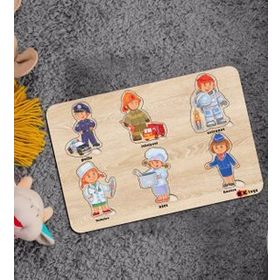 BK Toys Çocuklar İçin Ahşap Figürlü Eğitici-Öğretici Yapboz 5 Puzzle