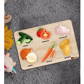 BK Toys Çocuklar İçin Ahşap Figürlü Eğitici-Öğretici Yapboz 6 Puzzle