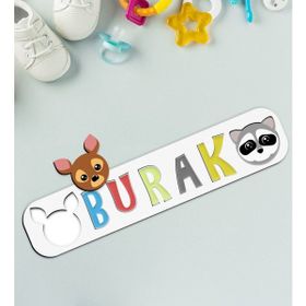 BK Toys Çocuklara Özel İsimli Ahşap Eğitici 16 Puzzle