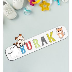 BK Toys Çocuklara Özel İsimli Ahşap Eğitici 17 Puzzle