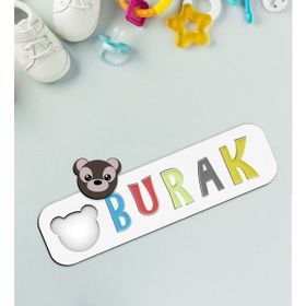 BK Toys Çocuklara Özel İsimli Figürlü Ahşap Eğitici Puzzle