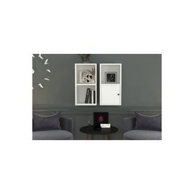 BKConcept DVR-1053-Ç Beyaz 70 cm Kitaplıklı Kapaklı Duvar Rafı