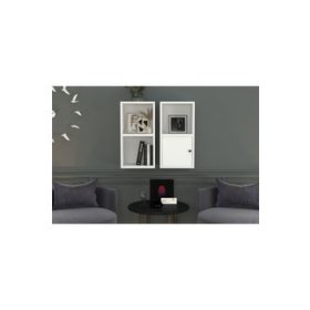 BKConcept DVR-1053-Ç Beyaz 70 cm Kitaplıklı Kapaklı Duvar Rafı