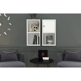 BKConcept DVR-1054-Ç Beyaz 70 cm Kitaplıklı Kapaklı Duvar Rafı