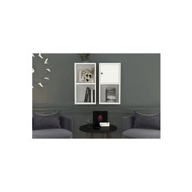 BKConcept DVR-1054-Ç Beyaz 70 cm Kitaplıklı Kapaklı Duvar Rafı