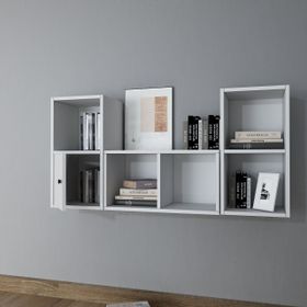 BKConcept DVR-1060-Ç Beyaz 100 cm Kitaplıklı Kapaklı Duvar Rafı
