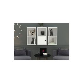 BKConcept DVR-1060-Ç Beyaz 100 cm Kitaplıklı Kapaklı Duvar Rafı