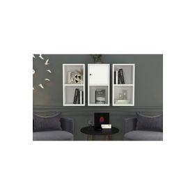 BKConcept DVR-1061-Ç Beyaz 100 cm Kitaplıklı Kapaklı Duvar Rafı