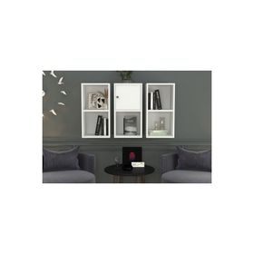 BKConcept DVR-1061-Ç Beyaz 100 cm Kitaplıklı Kapaklı Duvar Rafı