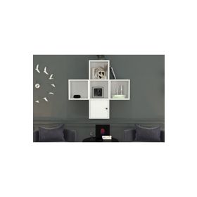 BKConcept DVR-1083-Ç Beyaz 100 cm Kitaplıklı Kapaklı Duvar Rafı