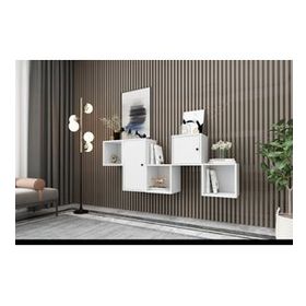 BKConcept DVR-1107-Ç Beyaz 170 cm Raflı Dolaplı Duvar Rafı