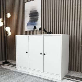 BKConcept KNS-1007-Ç Beyaz 98 cm Dolaplı Konsol