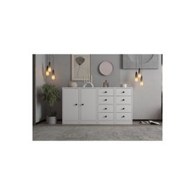 BKConcept KNS-1040-Ç Dolaplı Çekmeceli Konsol Beyaz 130 cm Konsol