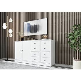 BKConcept KNS-1040-Ç Dolaplı Çekmeceli Konsol Beyaz 130 cm Konsol