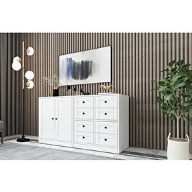 BKConcept KNS-1040-Ç Dolaplı Çekmeceli Konsol Beyaz 130 cm Konsol