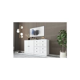 BKConcept KNS-1040-Ç Dolaplı Çekmeceli Konsol Beyaz 130 cm Konsol