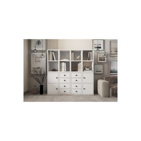 BKConcept KTP-1071-Ç 4 Kapaklı Çekmeceli Raflı 97 cm Beyaz Kitaplık