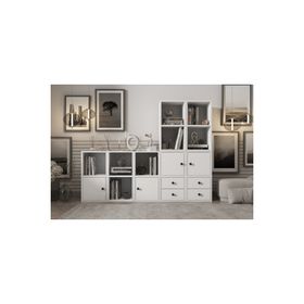 BKConcept KTP-1436-Ç 4 Kapaklı Çekmeceli 165 cm Beyaz Kitaplık