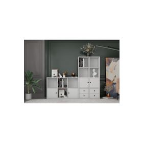 BKConcept KTP-1436-Ç 4 Kapaklı Çekmeceli 165 cm Beyaz Kitaplık