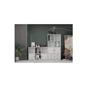 BKConcept KTP-1436-Ç 4 Kapaklı Çekmeceli 165 cm Beyaz Kitaplık